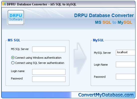 Screenshot of MSSQL to MySQL Migrator 2.0.1.5