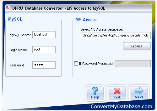 MS Access to MySQL Database Converter Screenshot