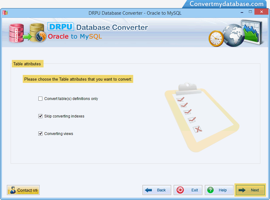 Oracle to MySQL Database Converter