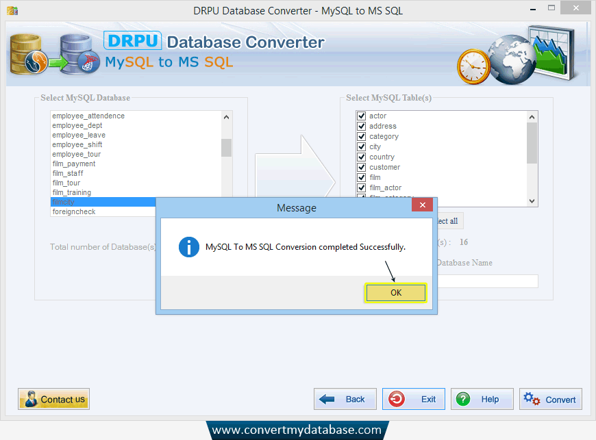 MySQL to MS SQL Database Converter