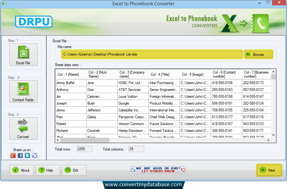 Excel to Phonebook Converter Software