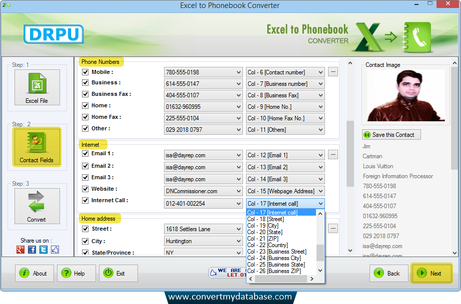 Excel to Phonebook Converter