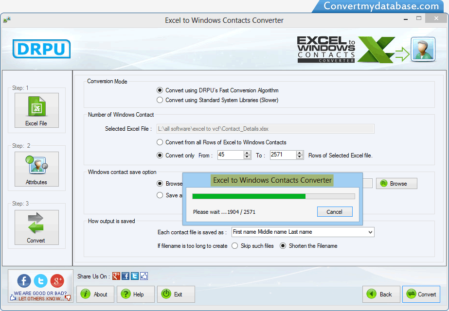 Excel to Windows Contacts Converter Software