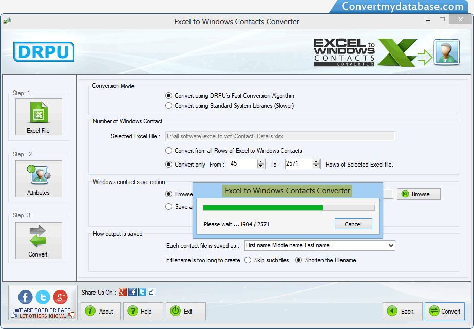 Excel to Windows Contacts Converter