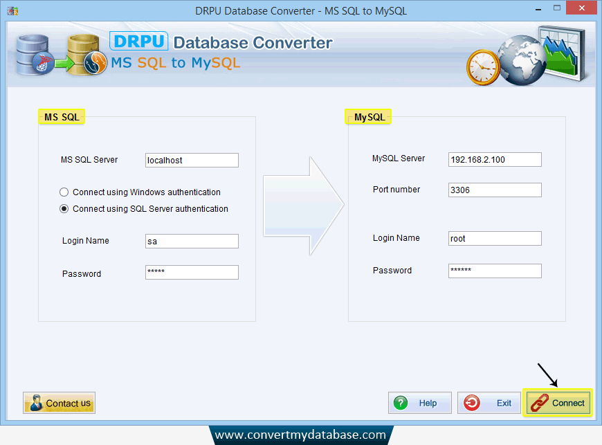 MS SQL to MySQL Database Converter