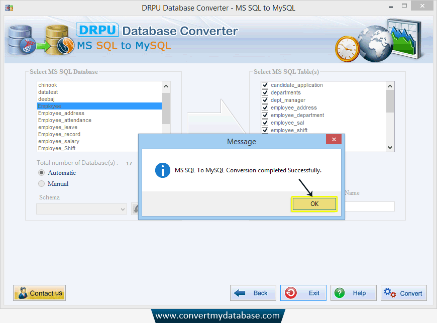 MS SQL to MySQL Database Converter