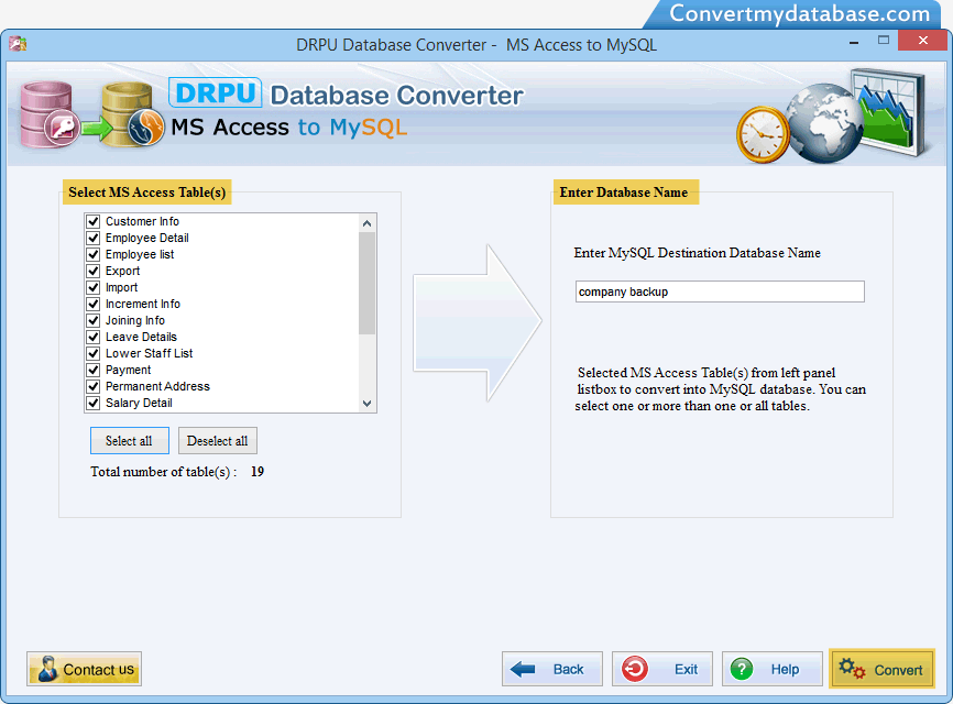 MS Access to MySQL Database Converter