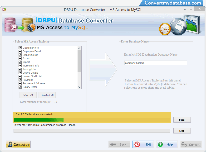 MS Access to MySQL Database Converter