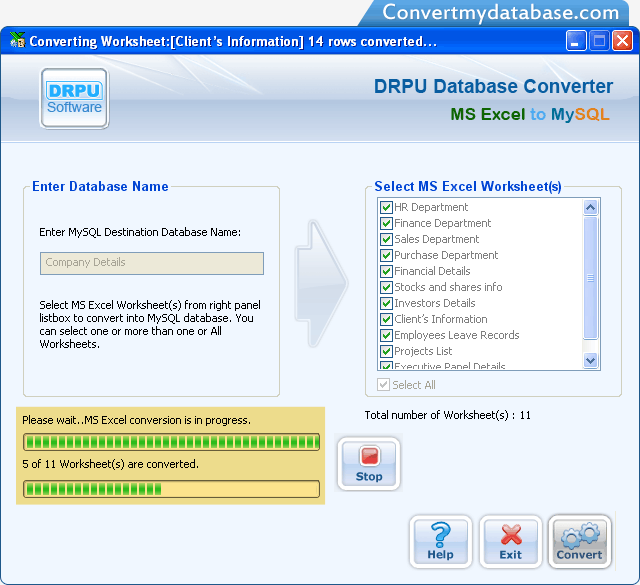 MS Excel to MySQL Database Converter