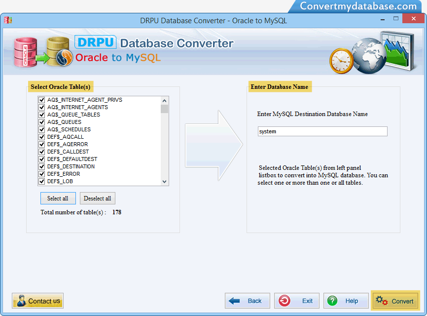 Oracle to MySQL Database Converter