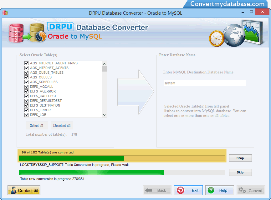 Oracle to MySQL Database Converter